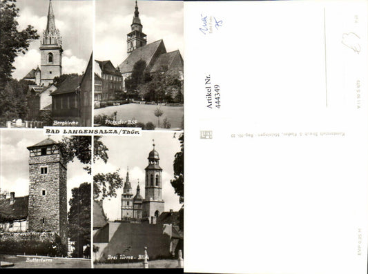 444349, Bad Langensalza Bergkirche Butterturm Multi-image postcard