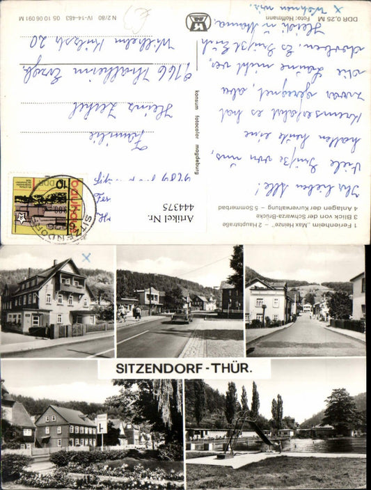 444375,Sitzendorf Ferienheim Anlagen Sommerbad Mehrbildkarte