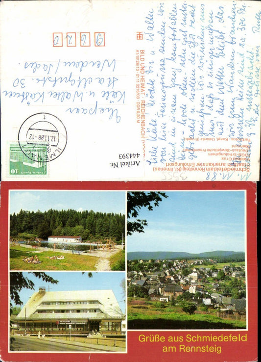 444393, Schmiedefeld am Rennsteig, Total outdoor swimming pool building, multi-view map, pub, VEB