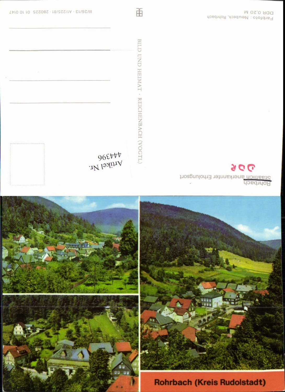 444396,Rohrbach in Thüringen Teilansichten Mehrbildkarte pub VEB