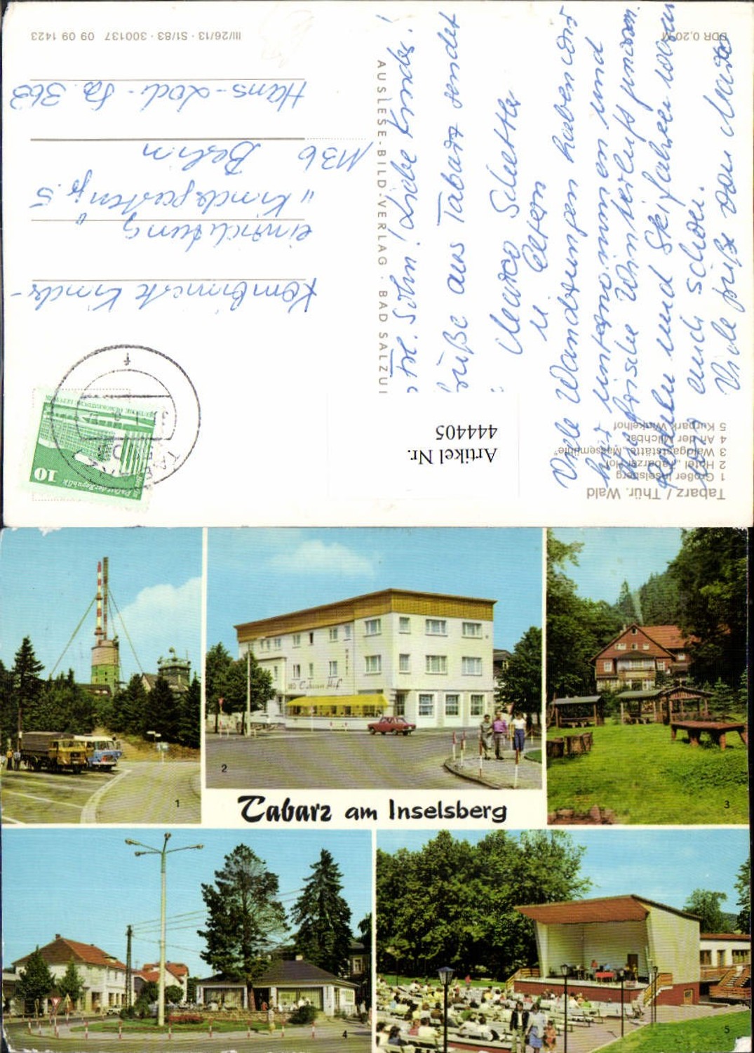 444405,Tabarz am Inselsberg Hotel Gaststätte Milchbar Mehrbildkarte