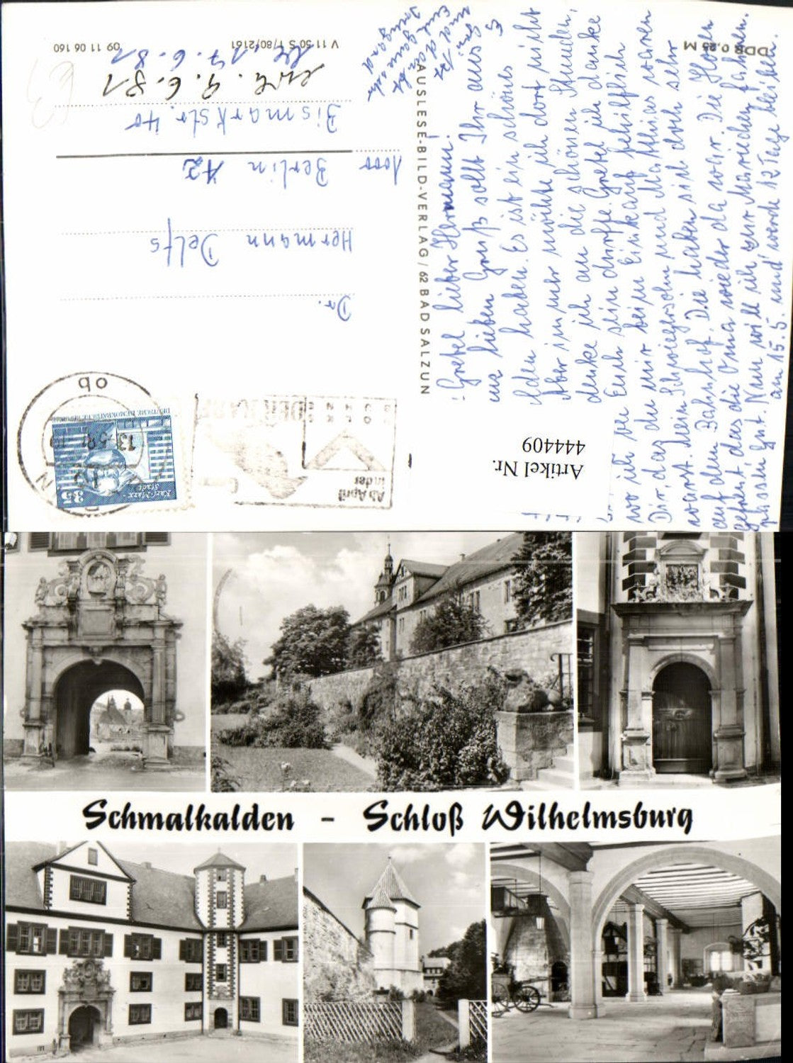 444409, Schmalkalden Wilhelmsburg Castle Multi-view postcard