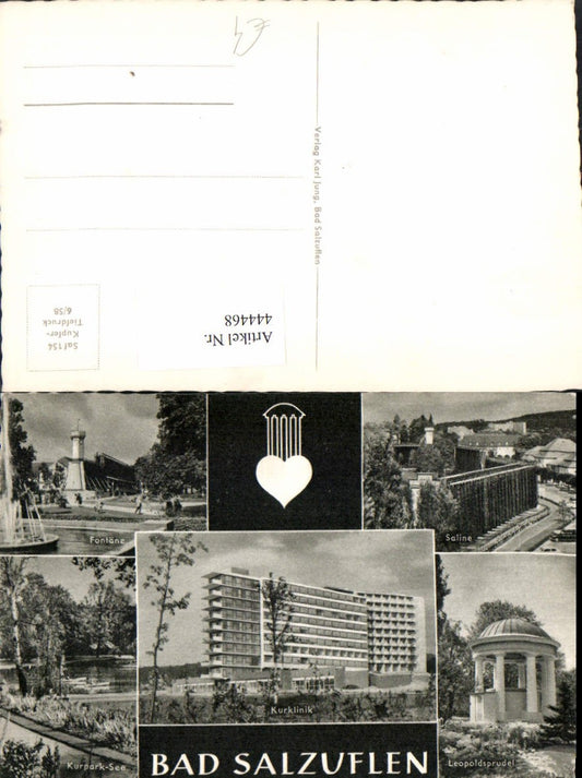 444468,Bad Salzuflen Saline Sprudel Kurklinik Fontäne Mehrbildkarte