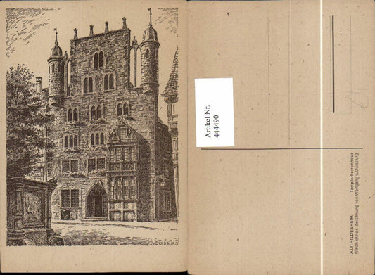 444490,Künstler AK Wolfgang v. Duisburg Hildesheim Templerherrenhaus Gebäude