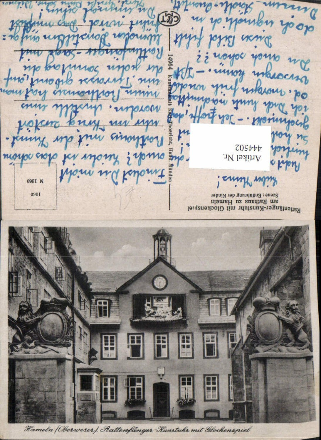 444502,Hameln Rattenfänger Kunstuhr m. Glockenspiel