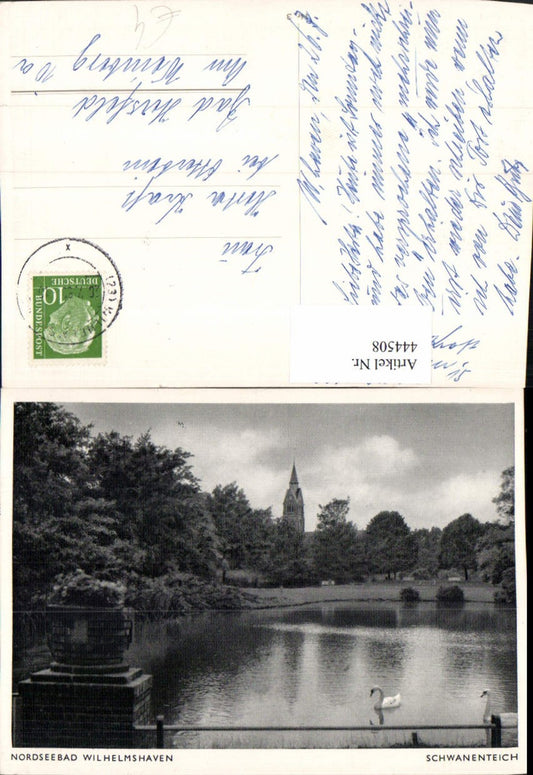 444508,Nordseebad Wilhelmshaven Schwanenteich Schwäne