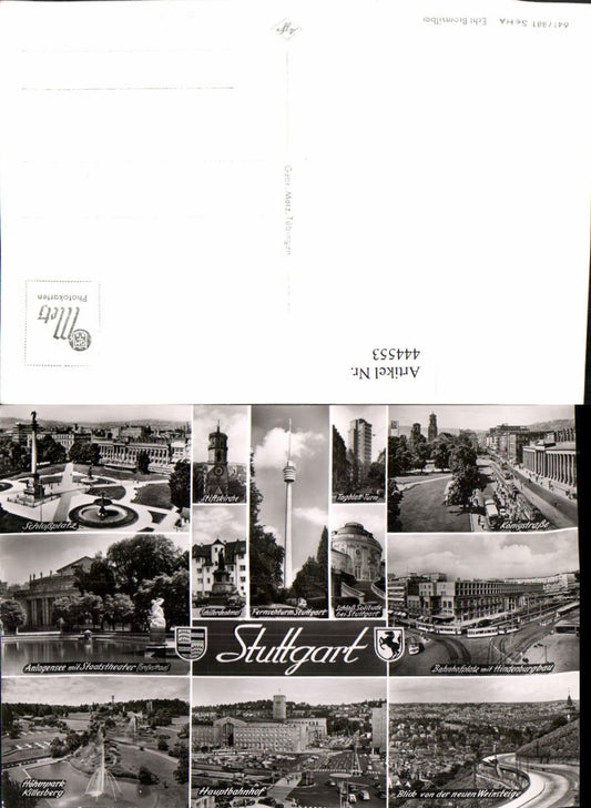 444553, Stuttgart Total Main Station Church TV Tower Multiview Map