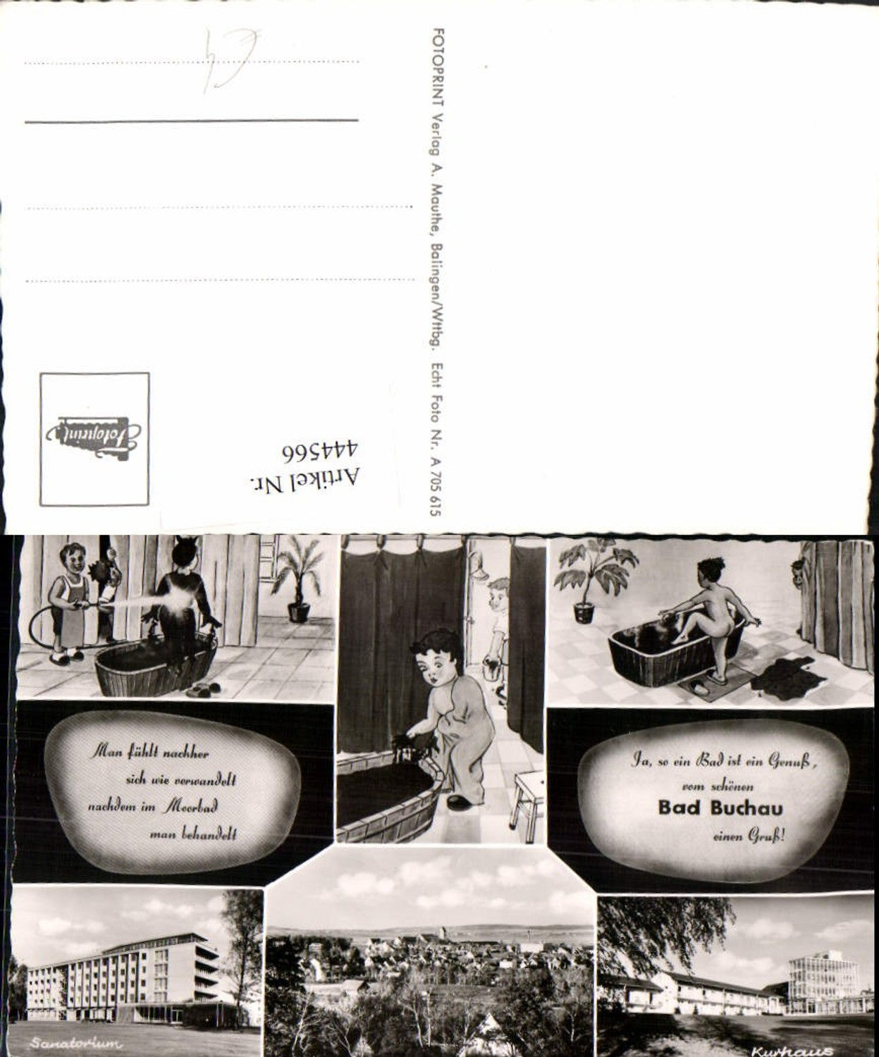 444566,Bad Buchau Totale Sanatorium Kurhaus Mehrbildkarte