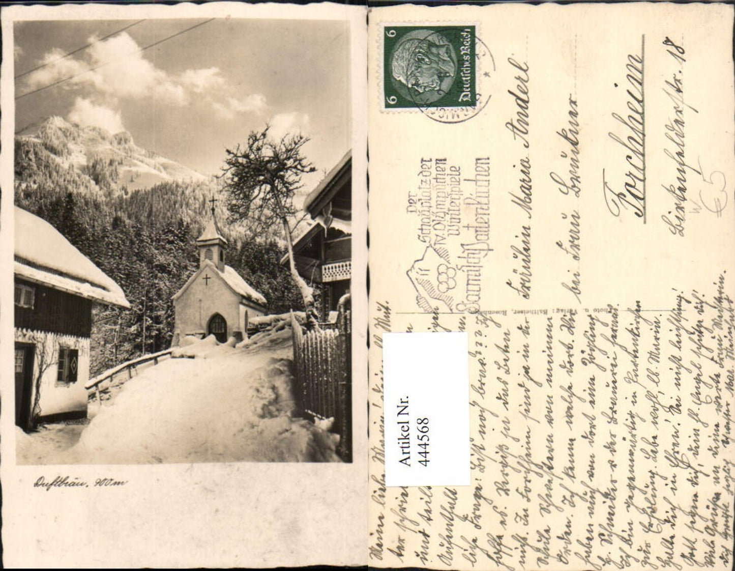 444568,Duftbräu b. Samerberg Wegpartie Kapelle Winterbild