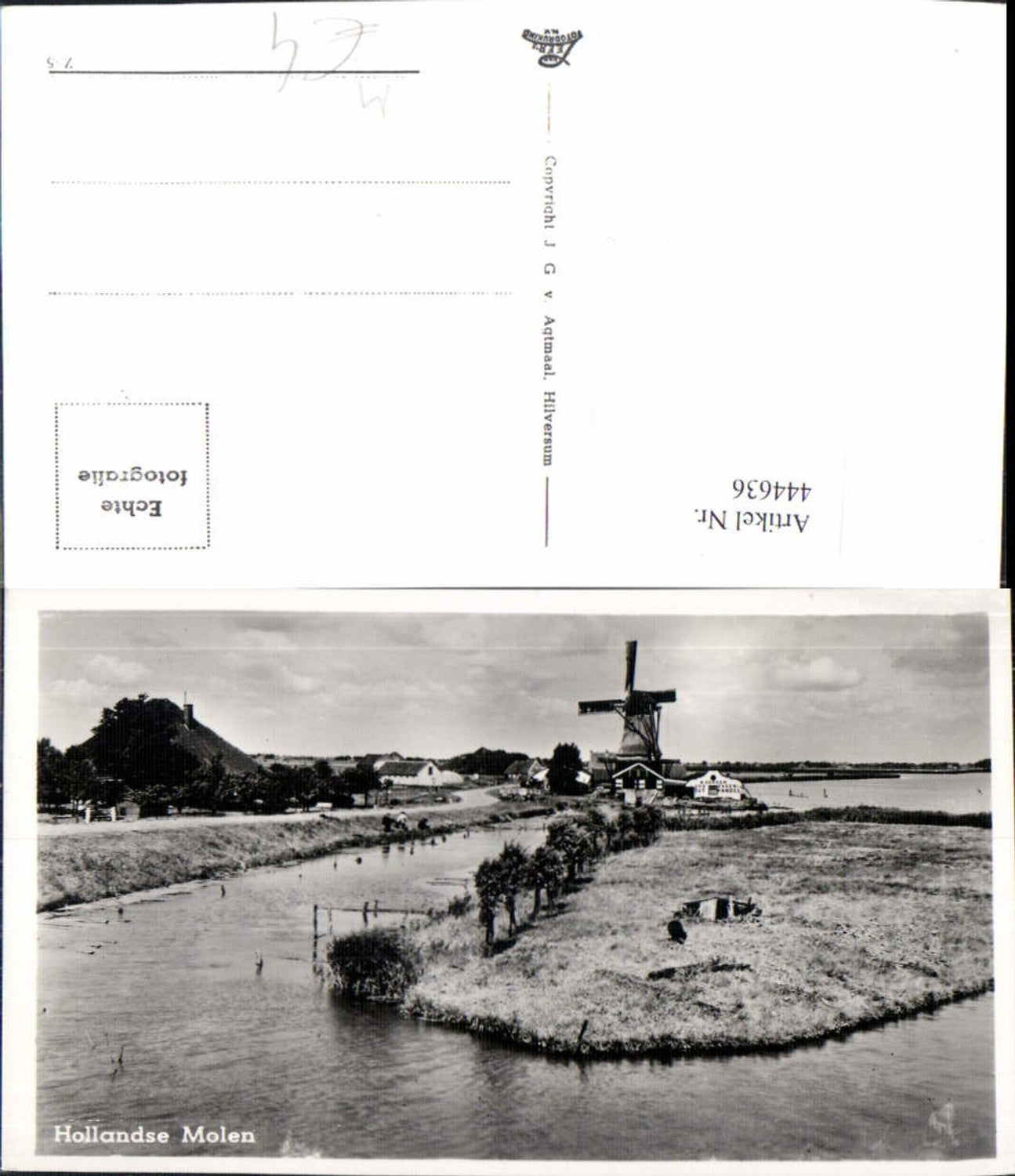 444636,Foto Ak Windmühle Hollandse Molen Landschaft