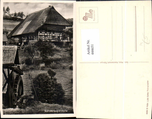 444651,Wassermühle Schwarzwald Idylle Wasserrad Bauernhaus