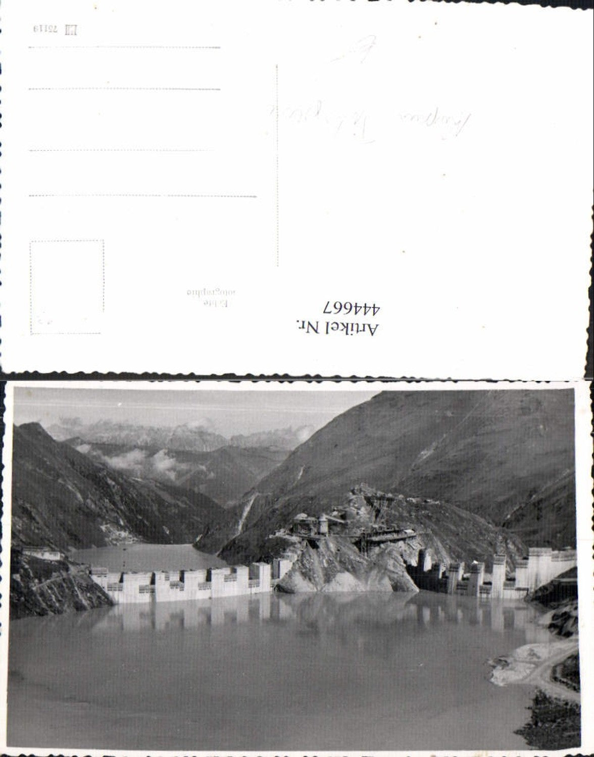 444667,Foto Ak Talsperre Kaprun Baustelle