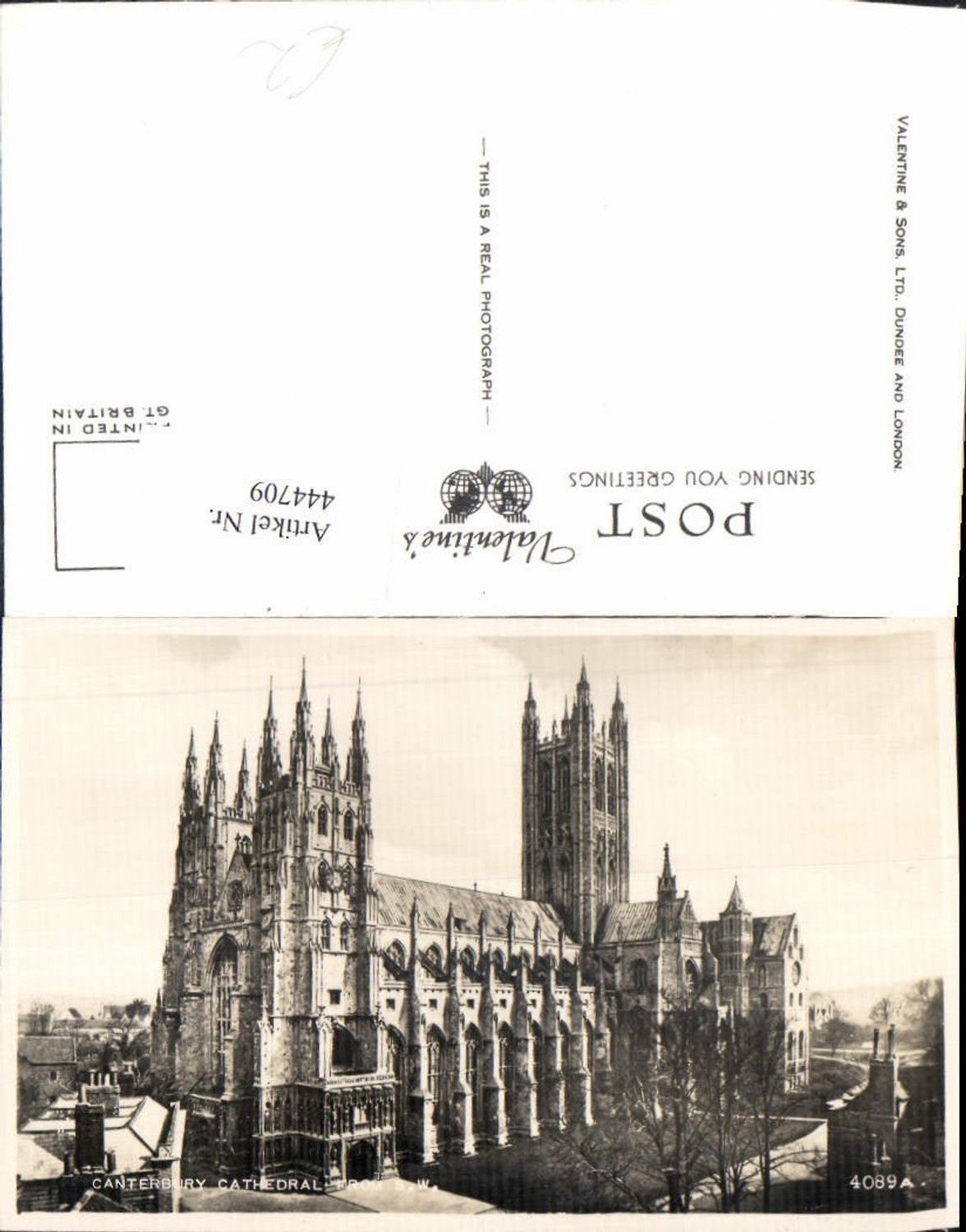 444709,Canterbury Cathedral From S. W. Kathedrale Kirche
