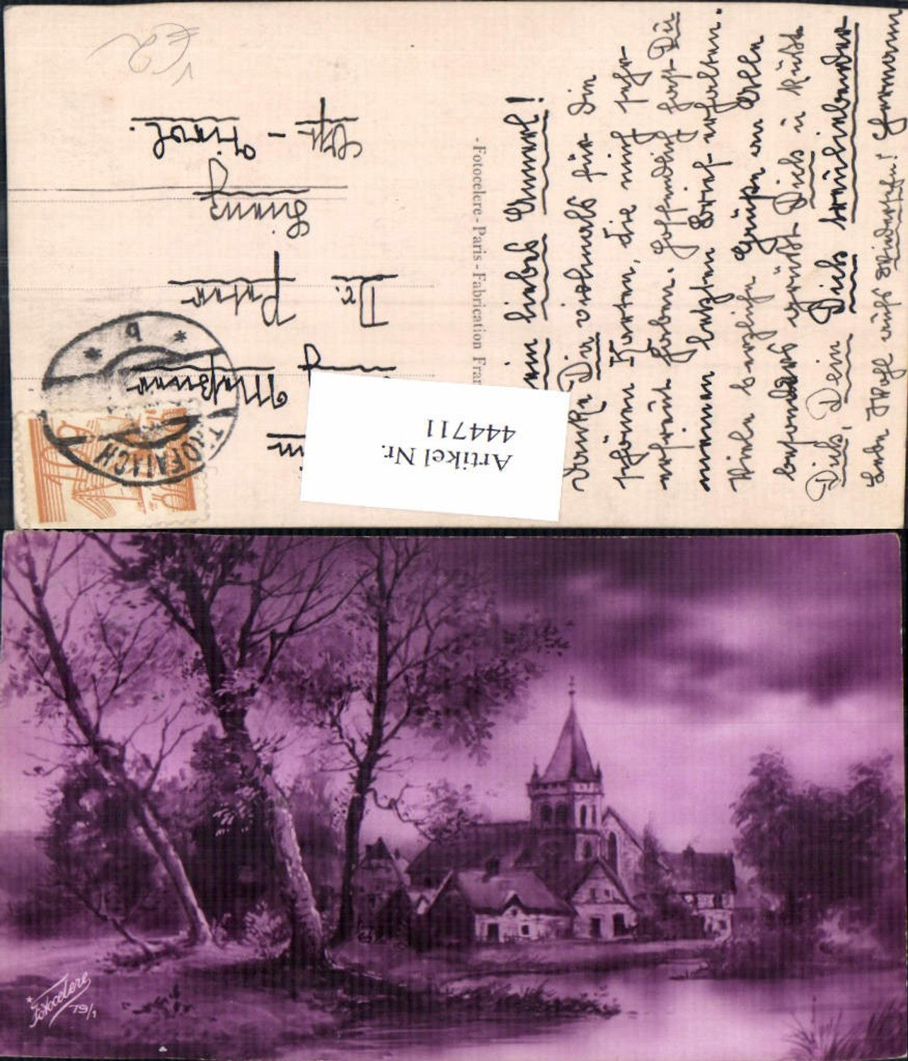 444711,Künstler Ak Kirche pub Fotocelere 79/1