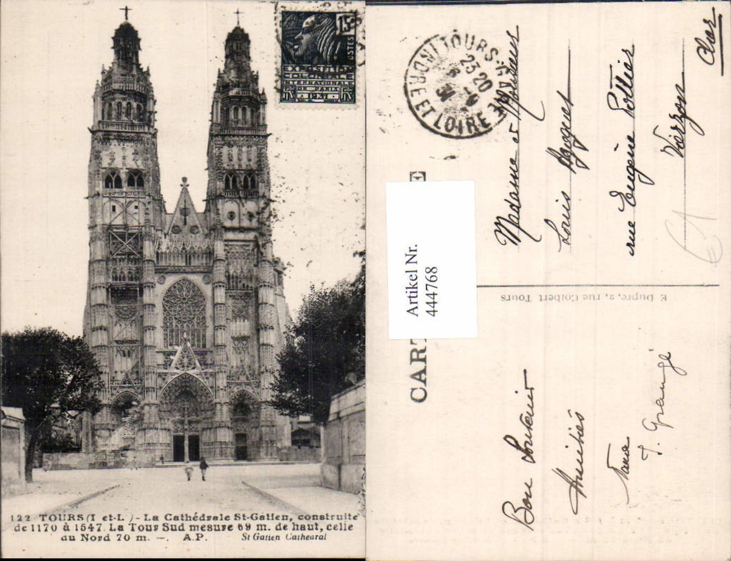 444768,Tours La Cathedrale St Gatien Kathedrale Kirche