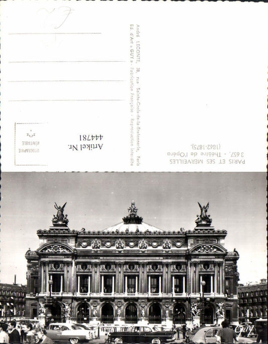 444781,Foto Ak Paris et ses Merveilles Theatre de l Opera Oper