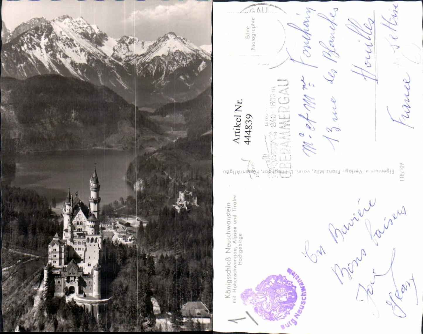 444839,Foto Ak Königsschloss Neuschwanstein Hohenschwangau Schloss