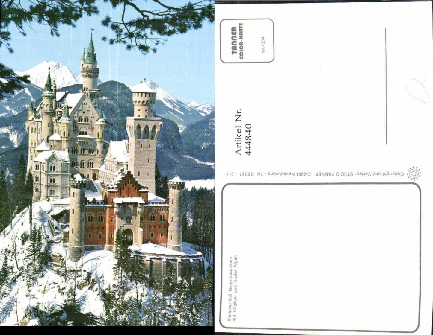 444840,Schloss Königsschloss Neuschwanstein Winteransicht