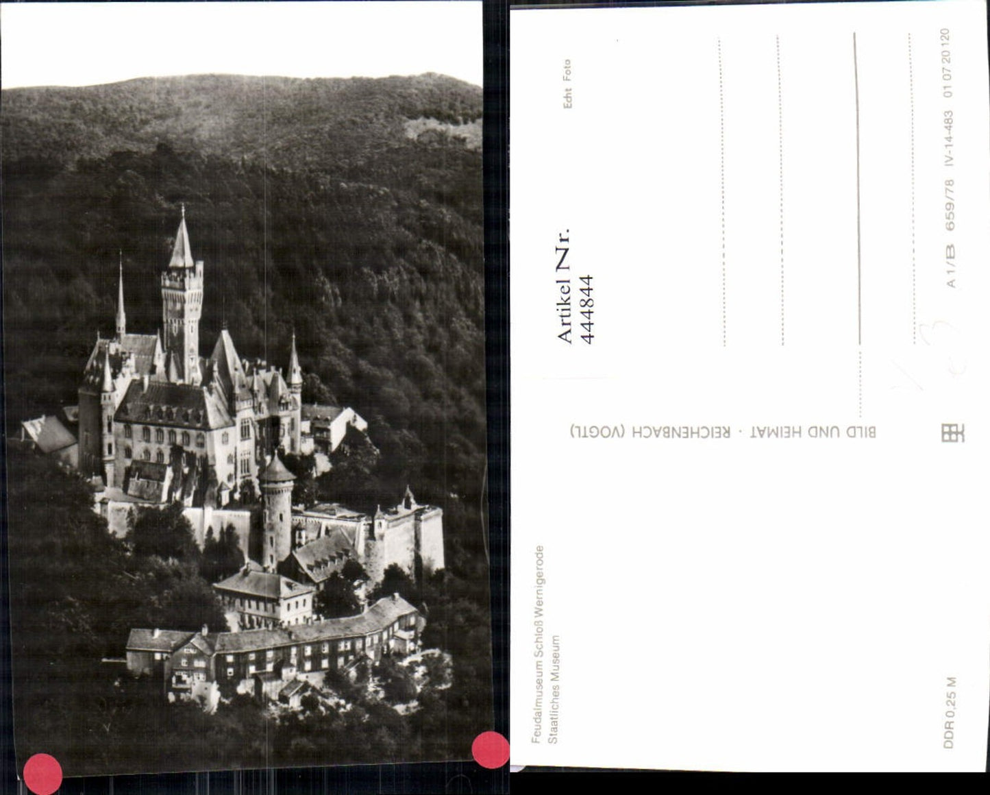 444844,Foto Ak Feudalmuseum Schloss Wernigerode Totale pub VEB