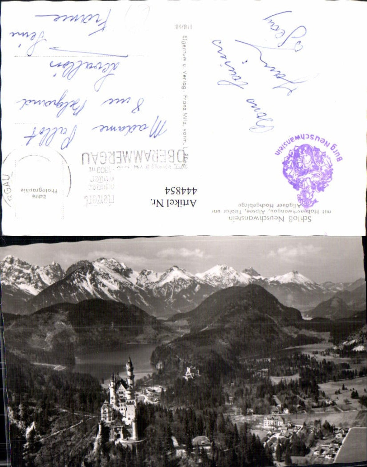 444854,Foto Ak Schloss Neuschwanstein Hohenschwangau Alpsee