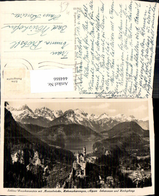 444866,Foto Ak Schloss Neuschwanstein Marienbrücke Hohenschwangau Alpsee