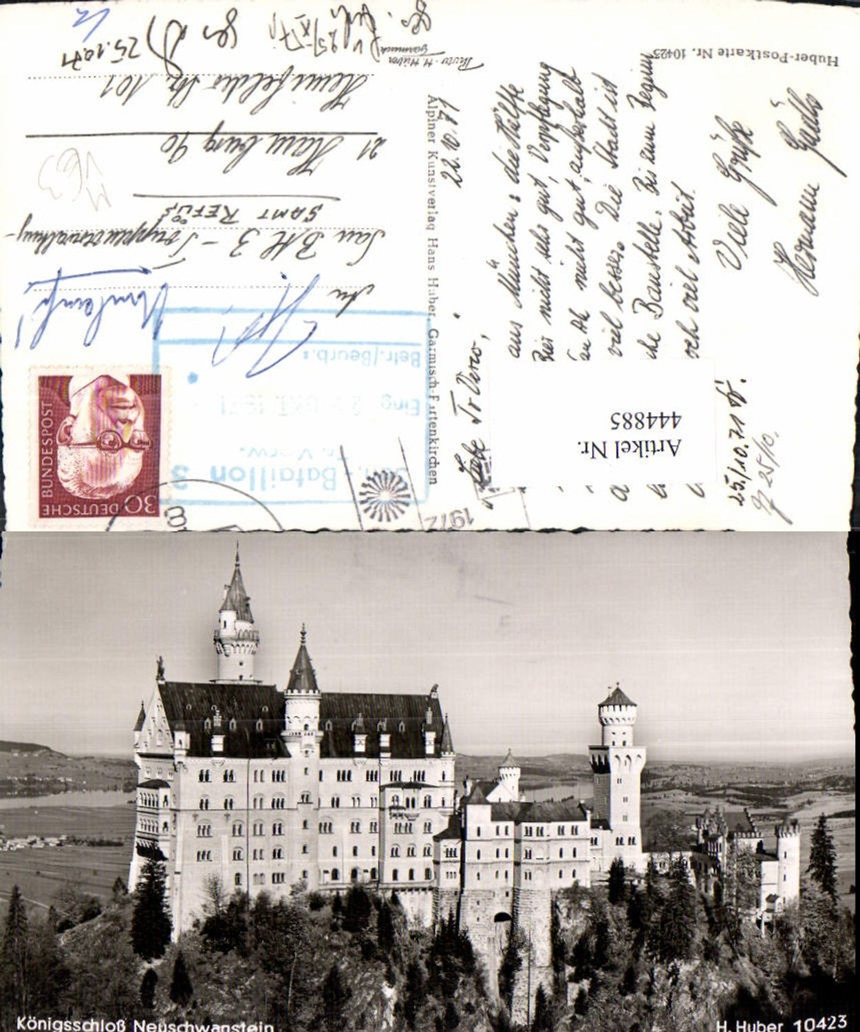 444885,Foto Ak Königsschloss Neuschwanstein Schloss pub Huber 10423