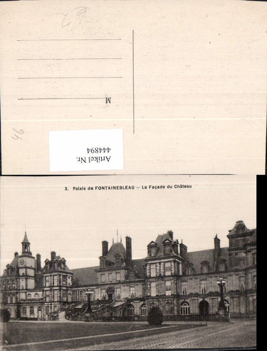 444894,Palais de Fontainebleau La Facade du Chateau Schloss