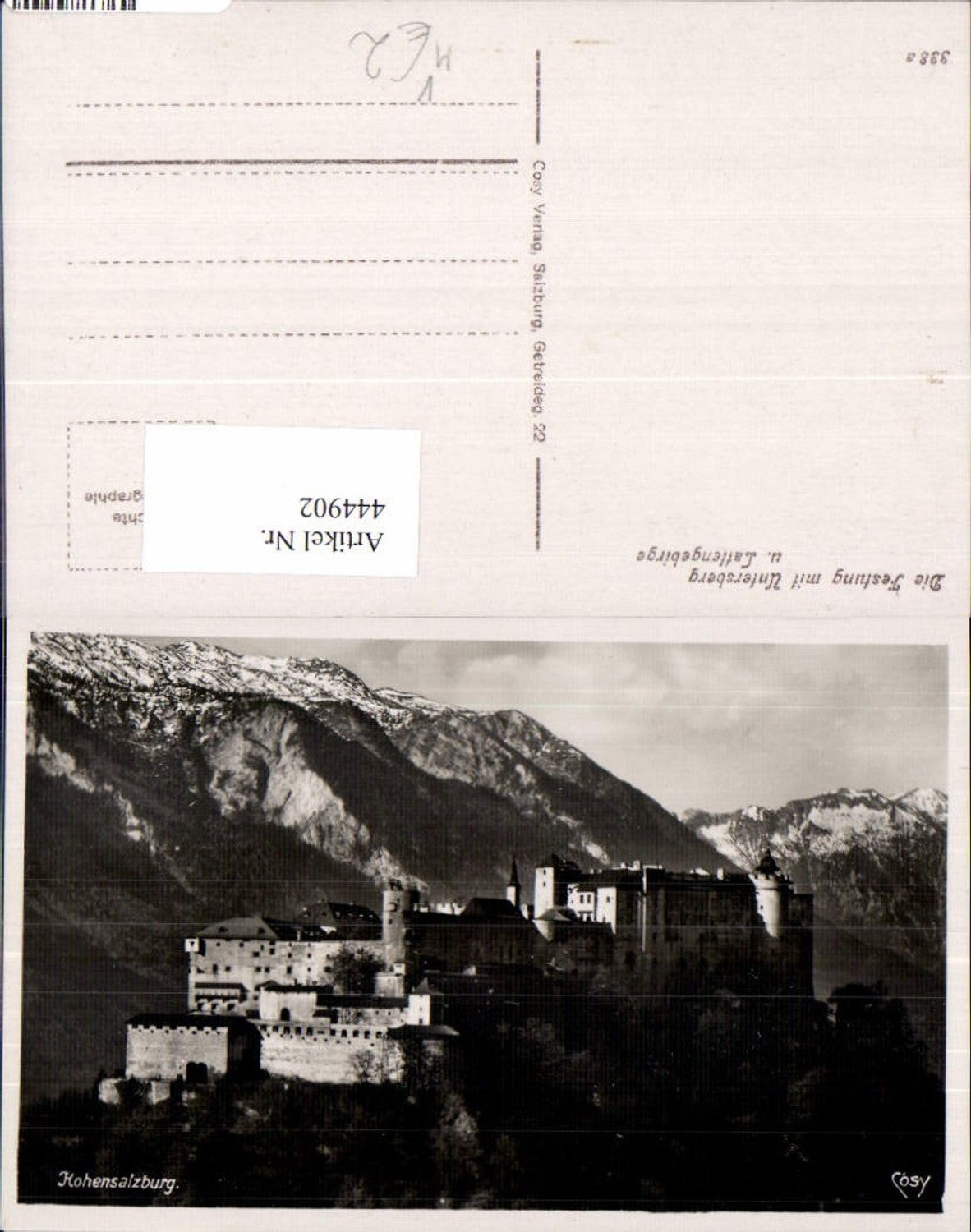 444902,Foto Ak Festung Hohensalzburg Salzburg Untersberg pub Cosy