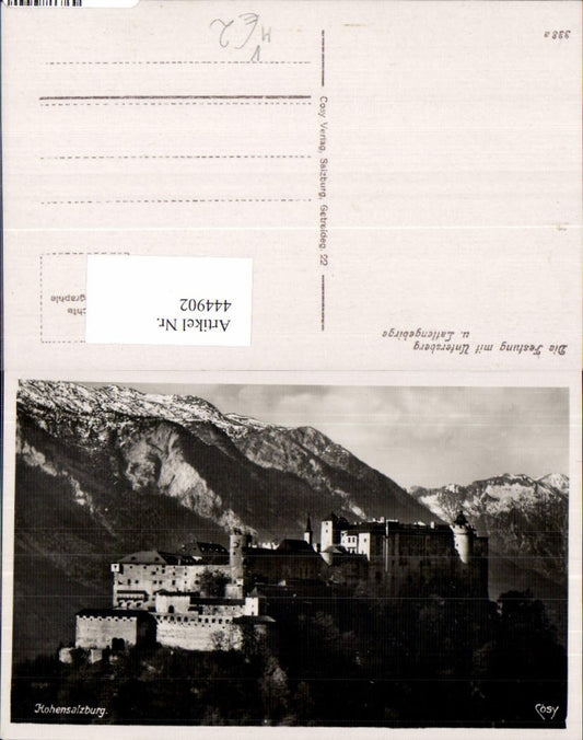 444902,Foto Ak Festung Hohensalzburg Salzburg Untersberg pub Cosy
