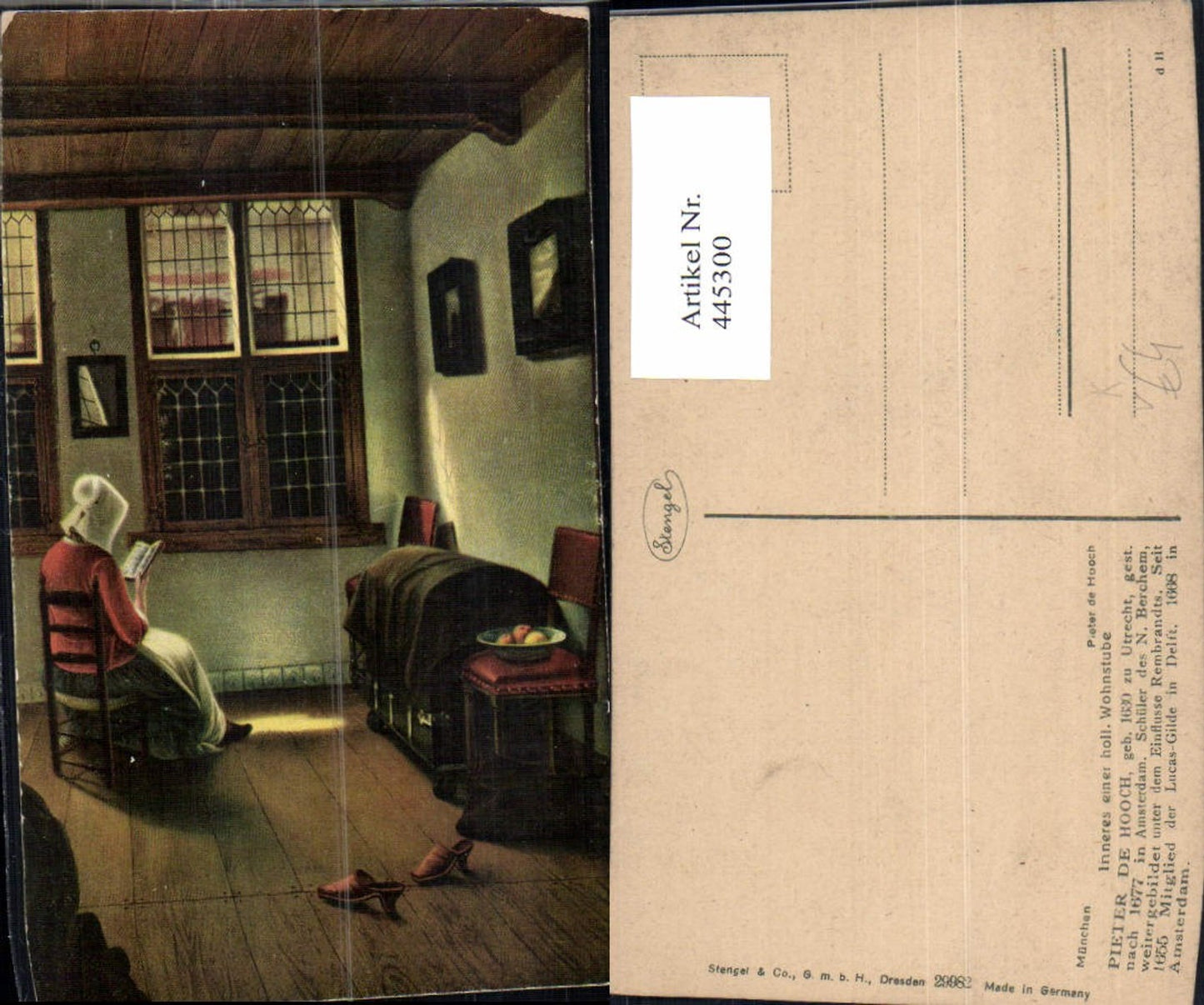 445300,Pieter De Hooch Holländischen Wohnstube Frau Lesen Buch pub Stengel Co 29982