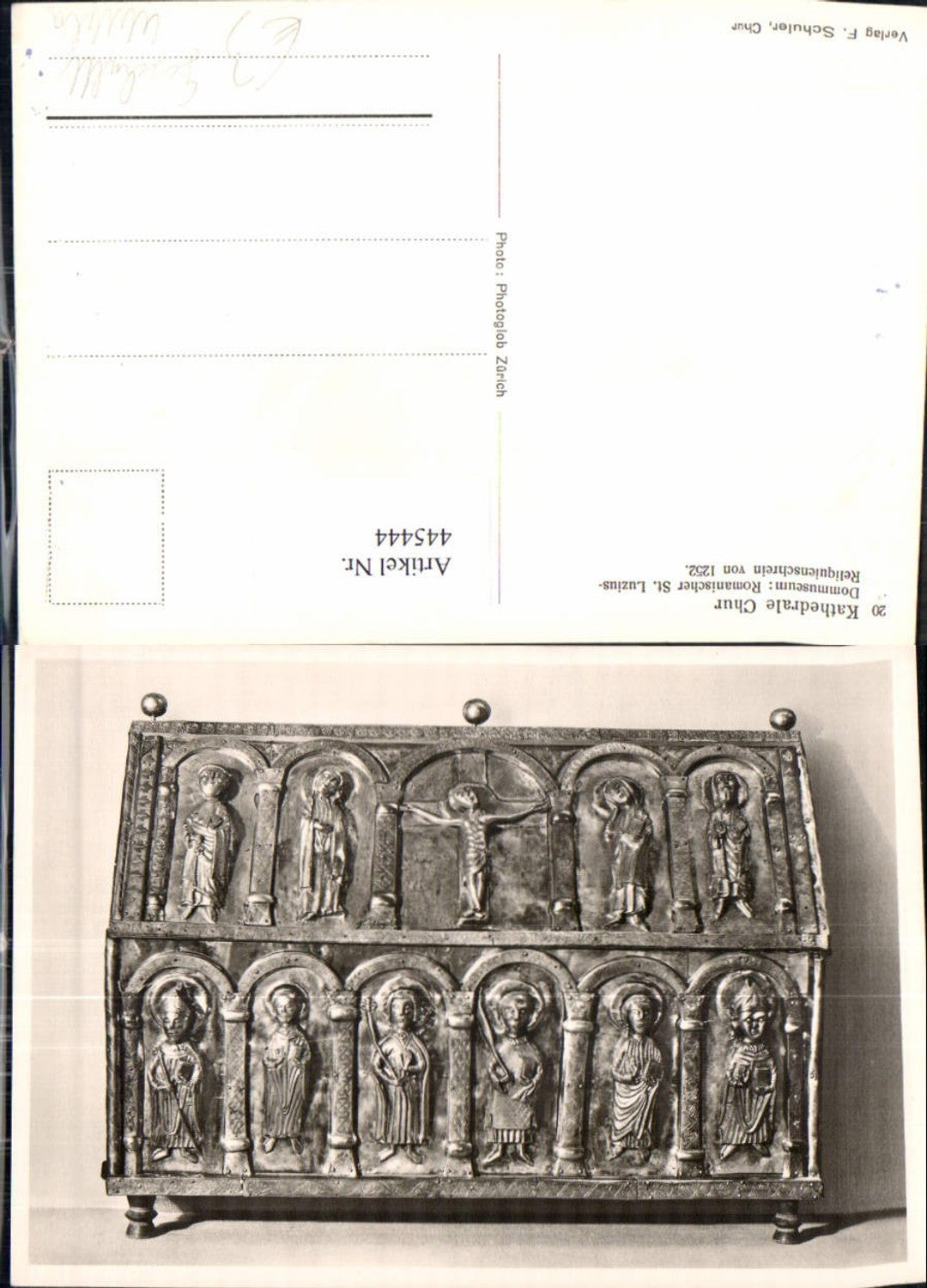 445444,Mittelalter Kathedrale Chur Dommuseum Romanischer St Luzius Reliquienschrein 1252