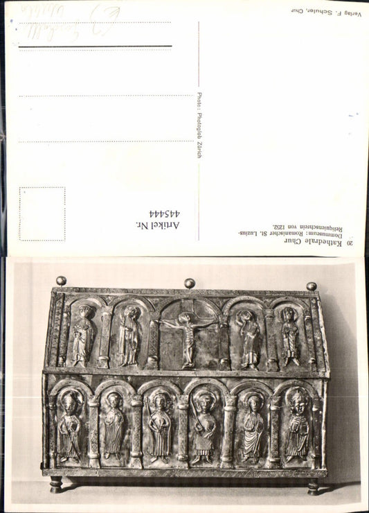 445444,Mittelalter Kathedrale Chur Dommuseum Romanischer St Luzius Reliquienschrein 1252