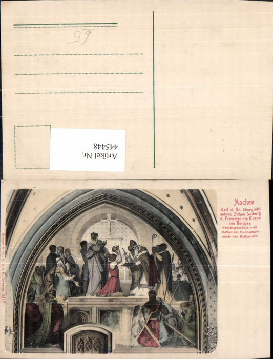 445448,Mittelalter Aachen Karl d. Große m. Sohn Ludwig Krone d. Reiches