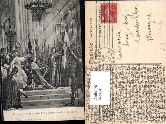 445454,Künstler Ak J. E. Lenepveu Mittelalter Le Sacre de Charles VII a Reims