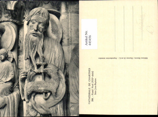 445456,Mittelalter Cathedrale de Chartres Portrail Nord Saint Jean-Baptiste Statue