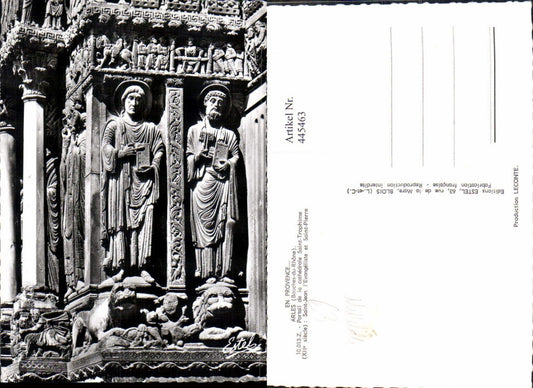 445463,Mittelalter Arles Portail de la cathedrale Saint Trophime Saint Jean l Evangeliste et Saint Pierre