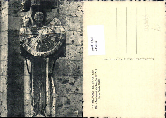 445464,Mittelalter Cathedrale de Chartres Ange adosse a la Tour Sud Cadran Solaire 1578