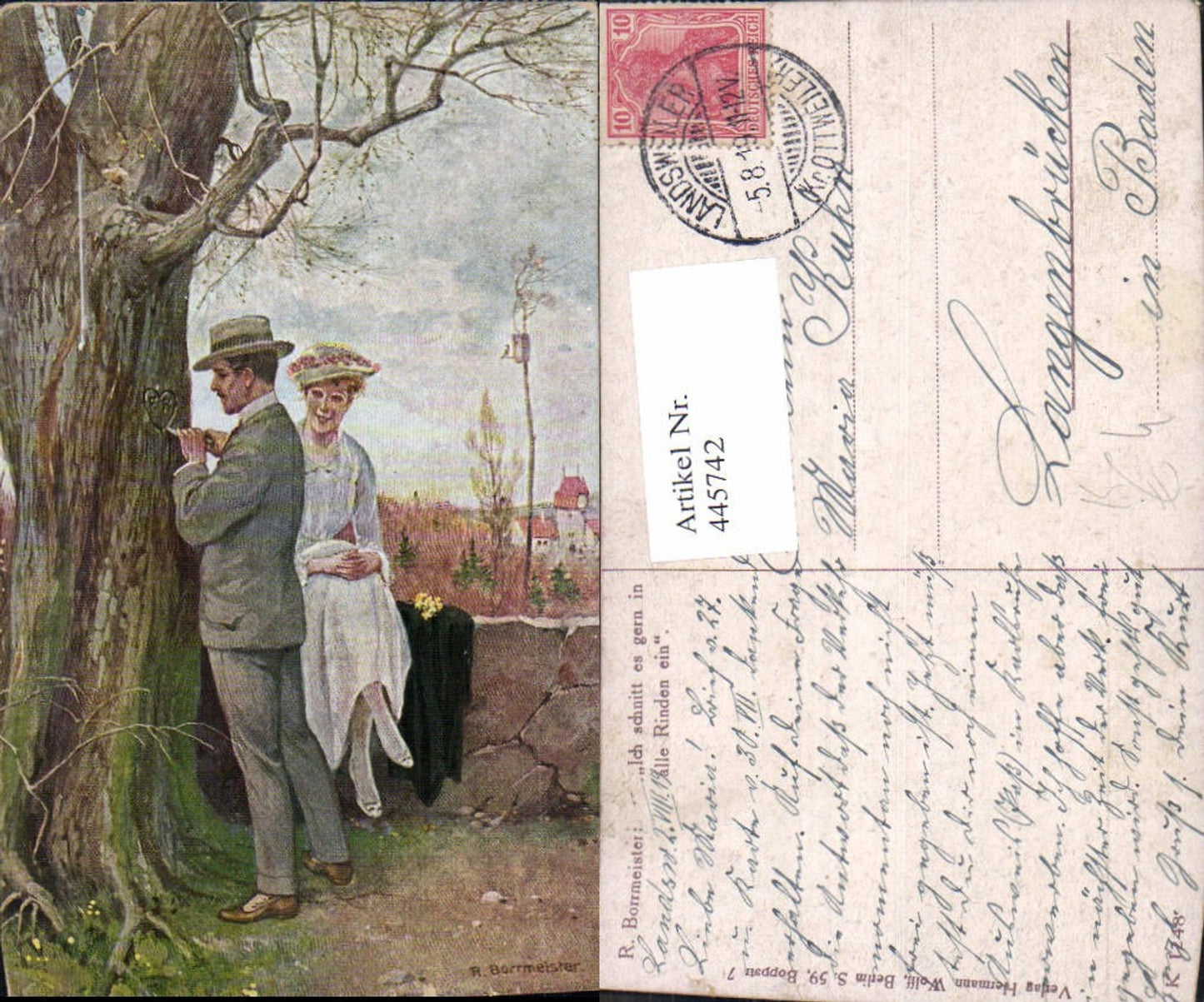 445742, Artist Ak R. Borrmeister I like to cut it in all barks a couple of love