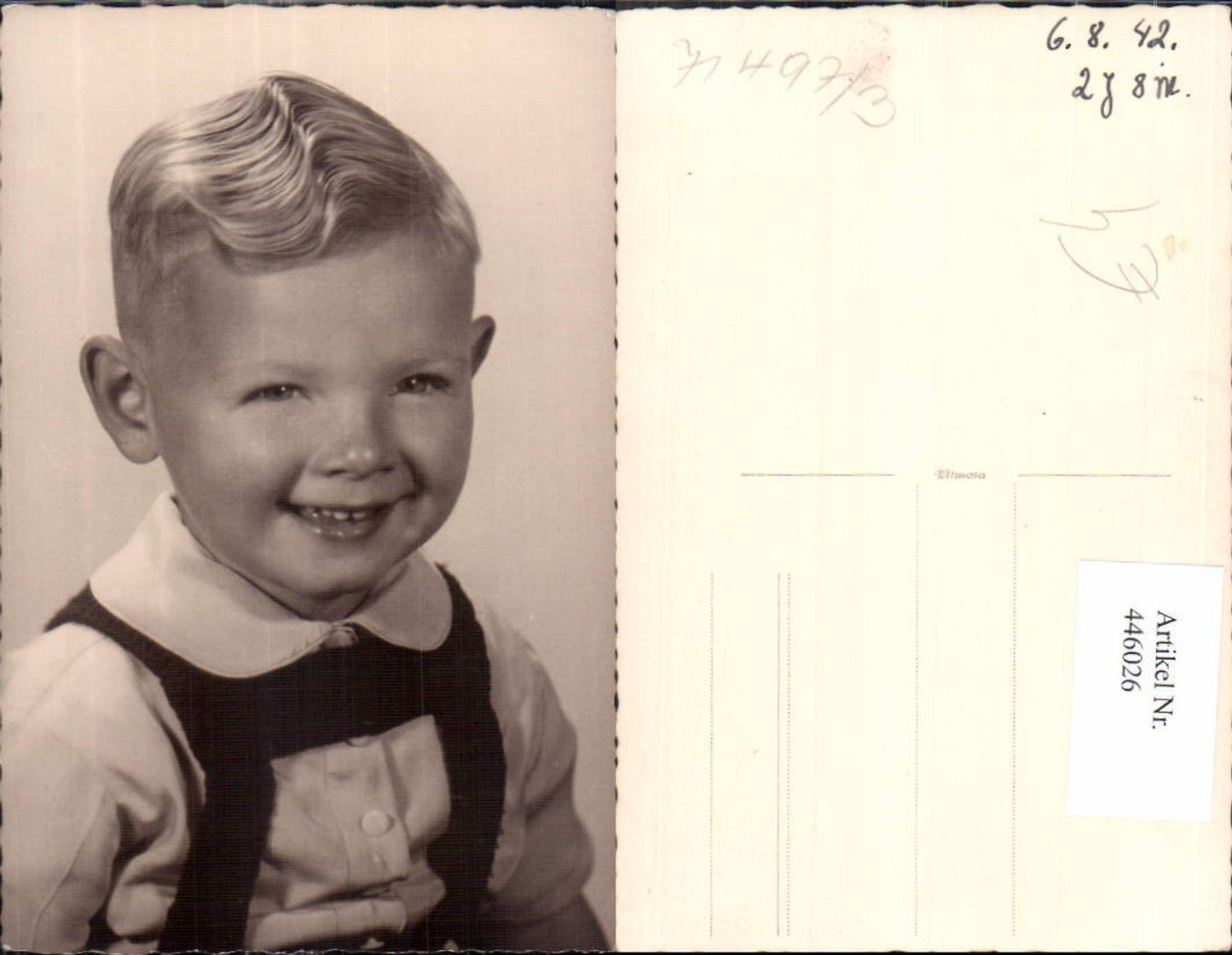 446026,Foto Ak Blondes Kind Bub Junge Hosenträger Portrait