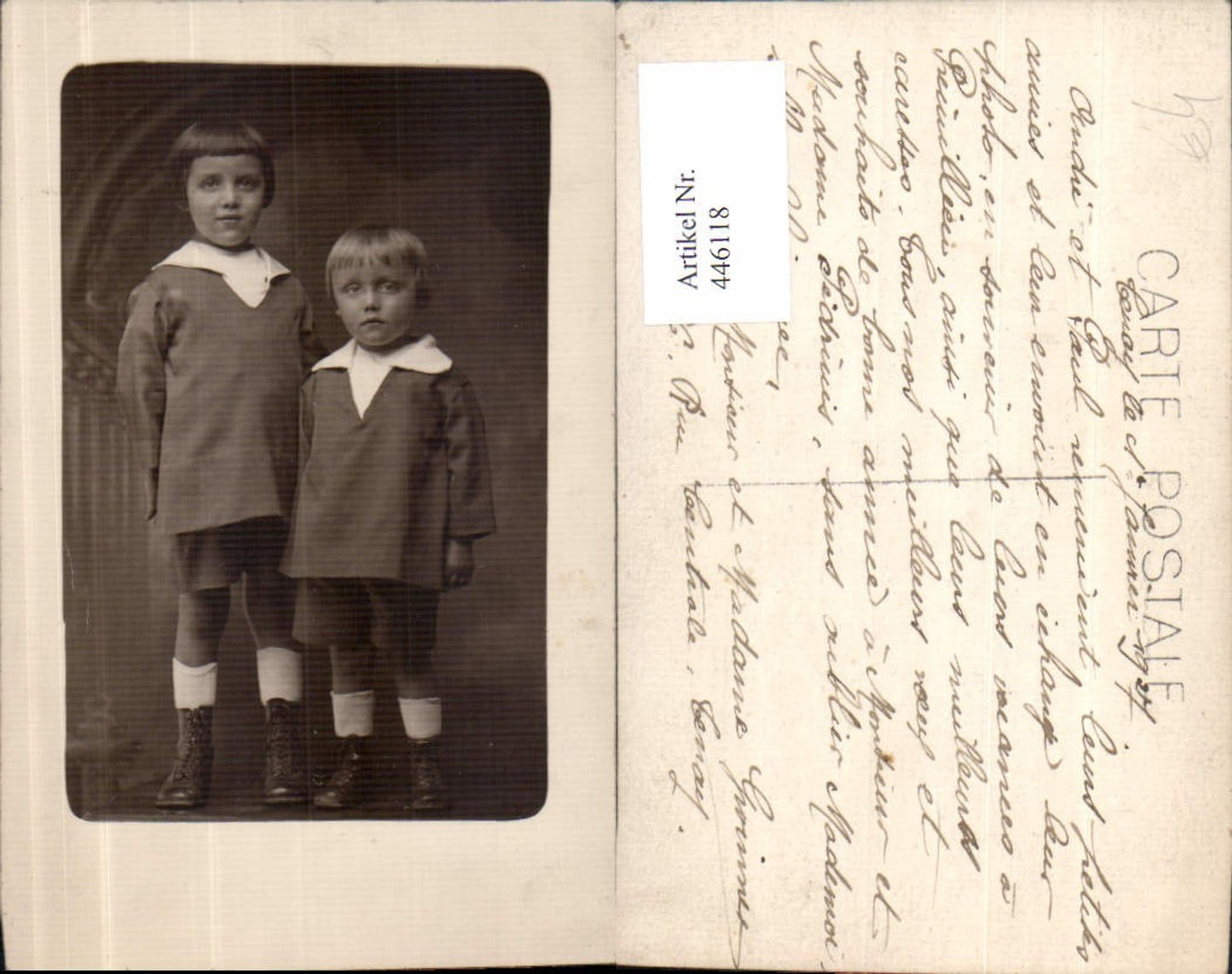 446118,Foto Ak Kinder Uniform Matrosenanzug Passepartout