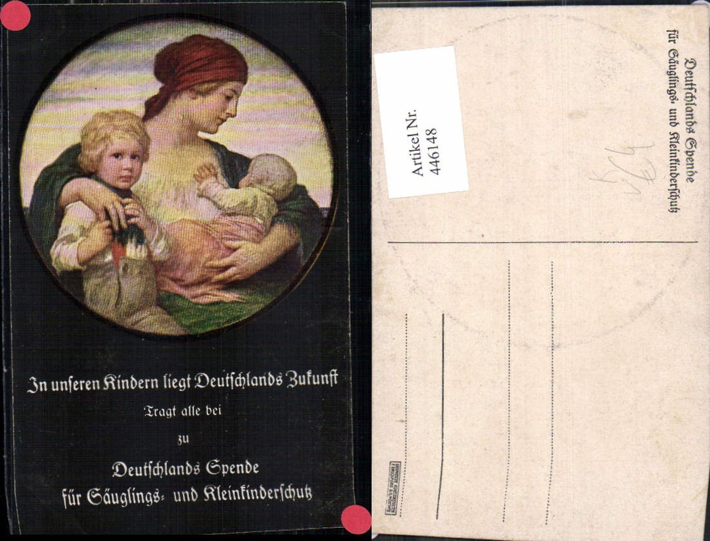 446148,Künstler Ak Frau als Mutter Kinder Patriotik pub Säuglings u. Kleinkinderschutz