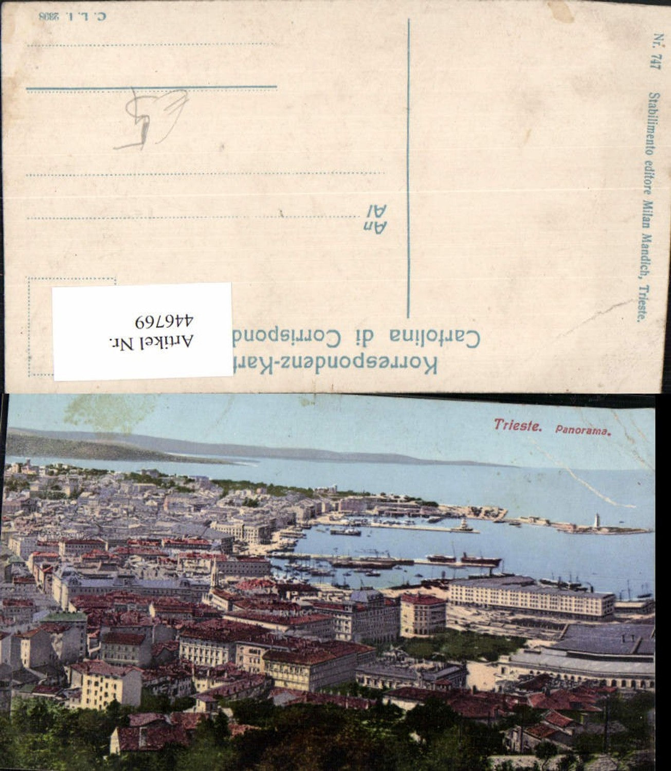 446769,Veneto Trieste Triest Panorama Totale