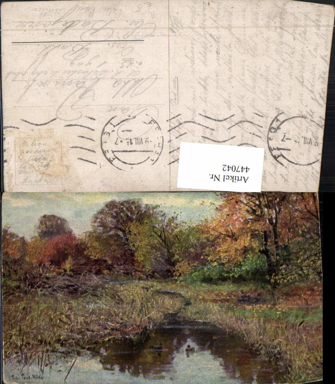 447042,Künstler AK Peter Paul Müller Landschaft Wald