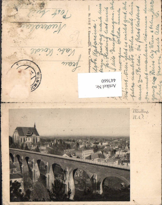 447660,Mödling Teilansicht Kirche Aquädukt