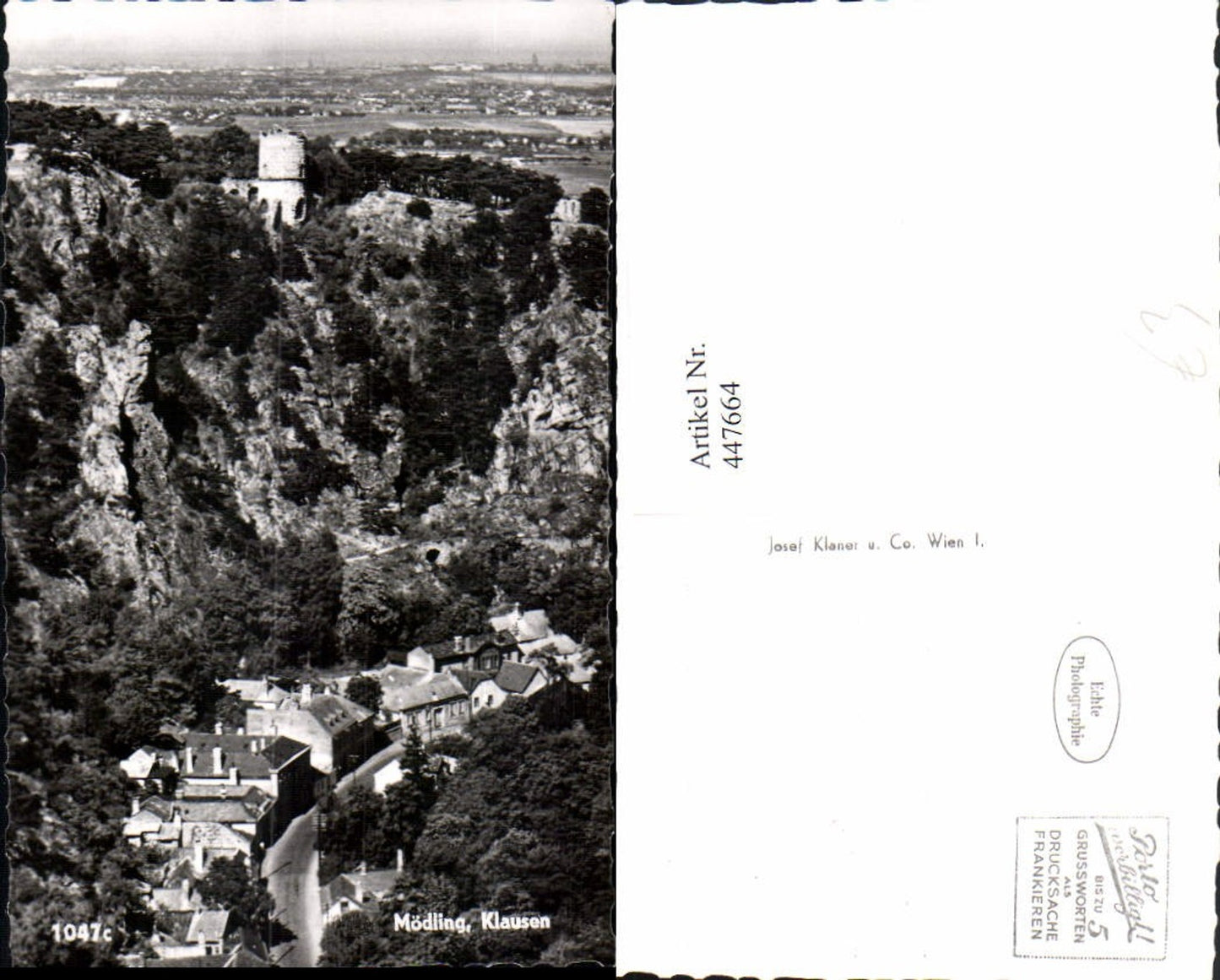 447664,Mödling Klausen Teilansicht m. Ruine