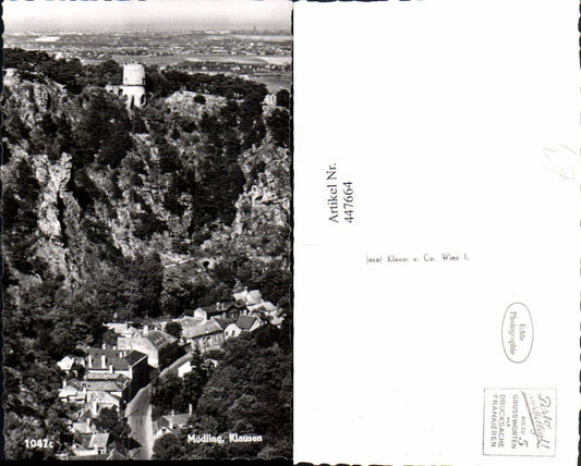 447664,Mödling Klausen Teilansicht m. Ruine