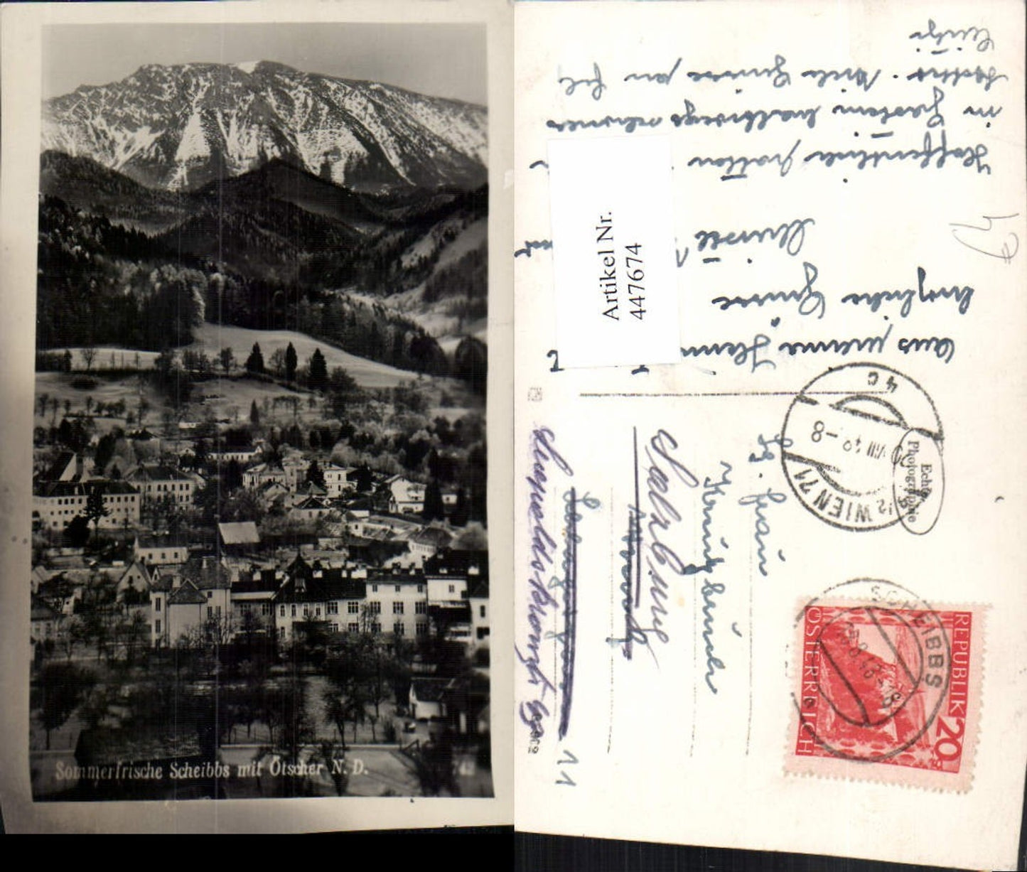447674,Scheibbs Teilansicht m. Ötscher Bergkulisse