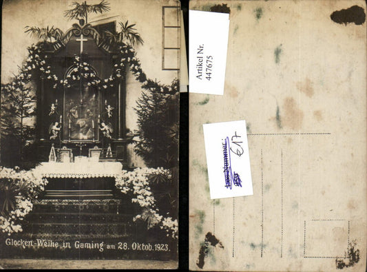 447675,Foto AK Gaming Glockenweihe 1923 Altar
