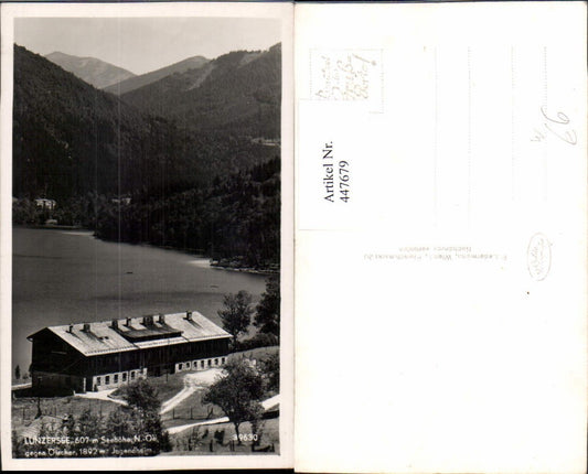 447679,Lunzersee See b. Lunz Jugendheim geg. Ötscher Bergkulisse