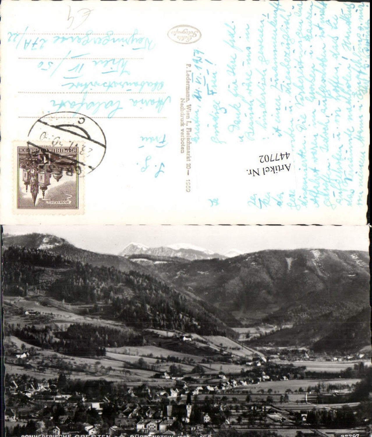 447702,Gresten Totale geg. Dürrenstein Bergkulisse